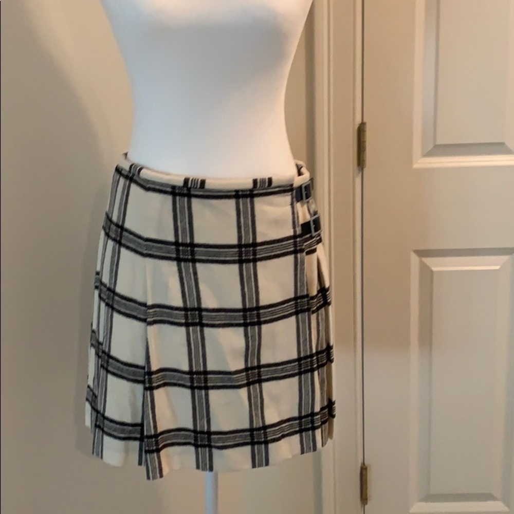 Banana republic wool pleated lined skirt